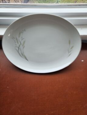 Nasco Saxony 12.5" Serving Platter Vintage Japan Fine China Wheat Pattern Silver
